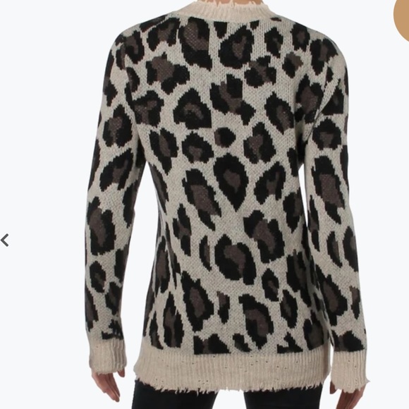 Aqua Cashmere Cheetah Sweater M NWOT - Picture 2 of 7